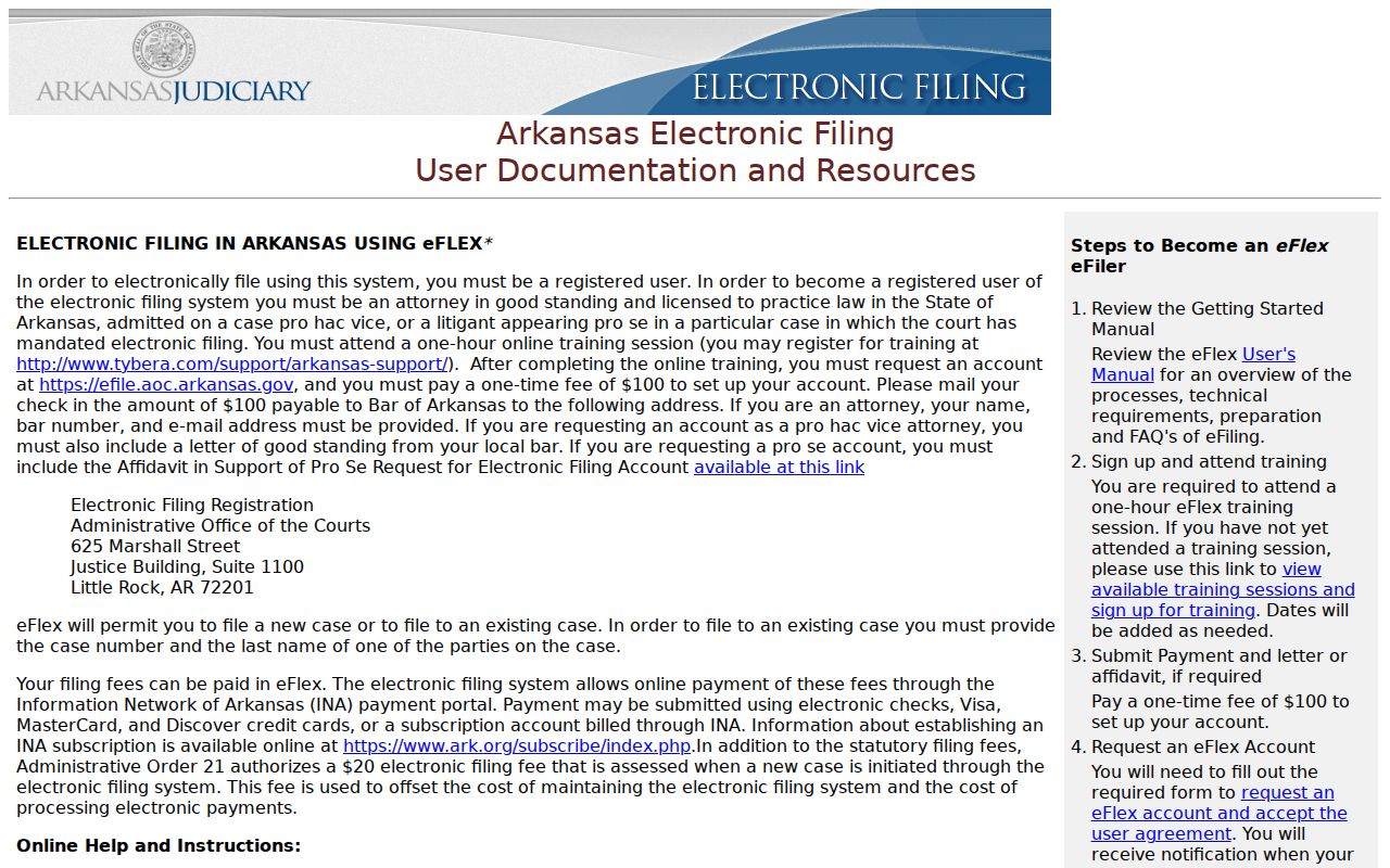 Drew County case search eFlex filer resources
