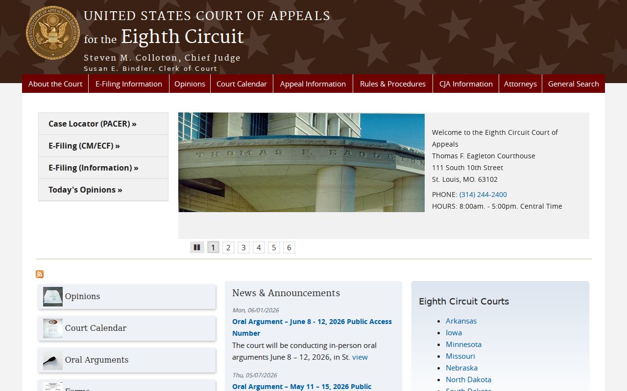 Jerome court docket and Eighth Circuit appeal context