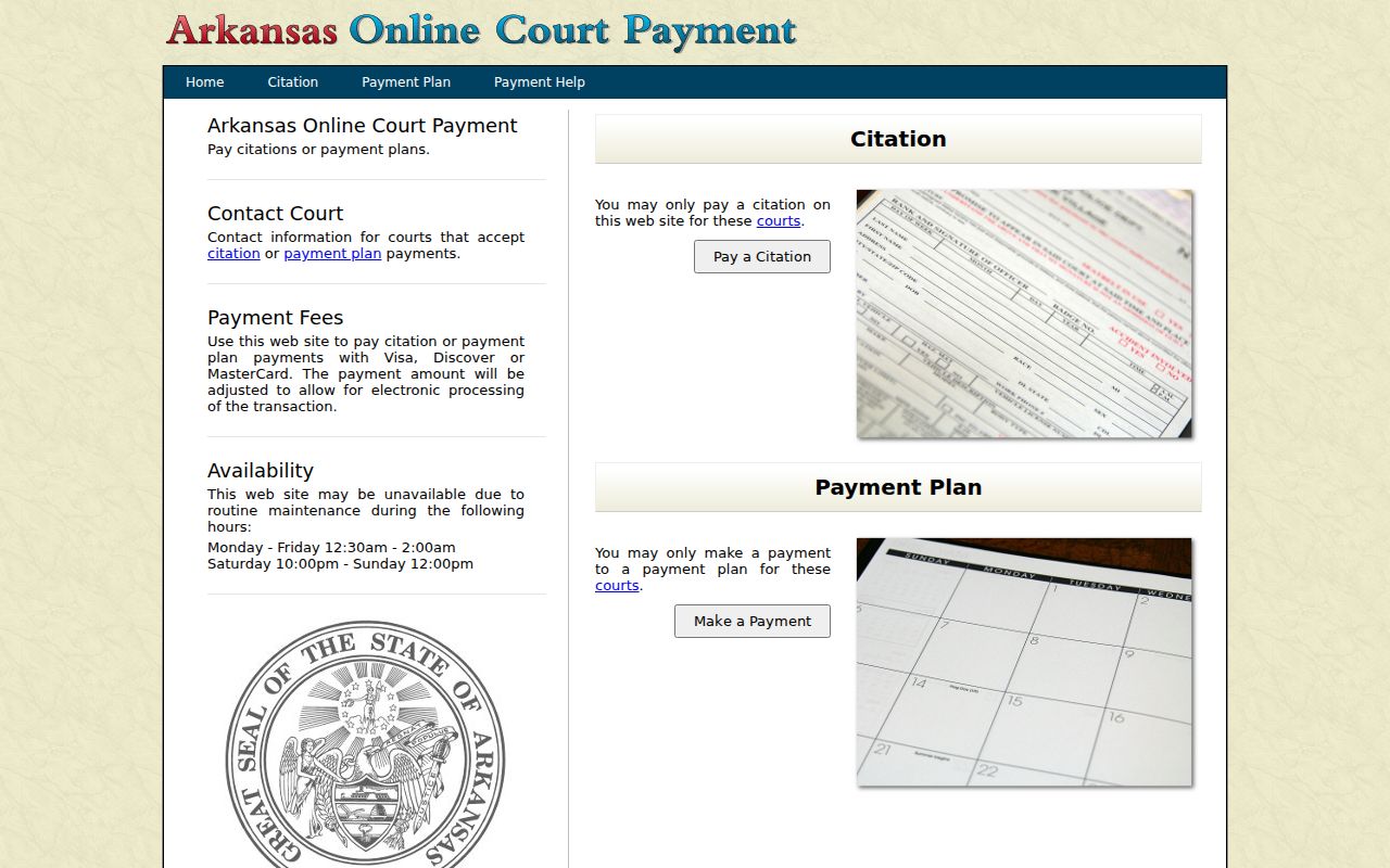 Drew County traffic ticket Arkansas e-Traffic portal